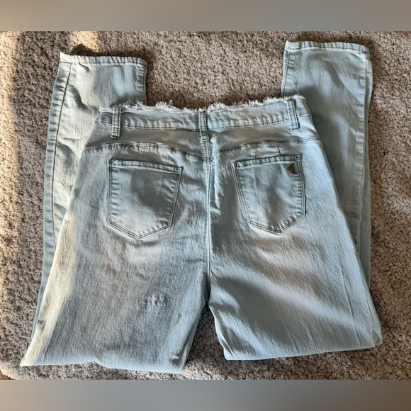 VIP Women's High Rise Light Blue Ripped Jeans - Picture 4 of 6